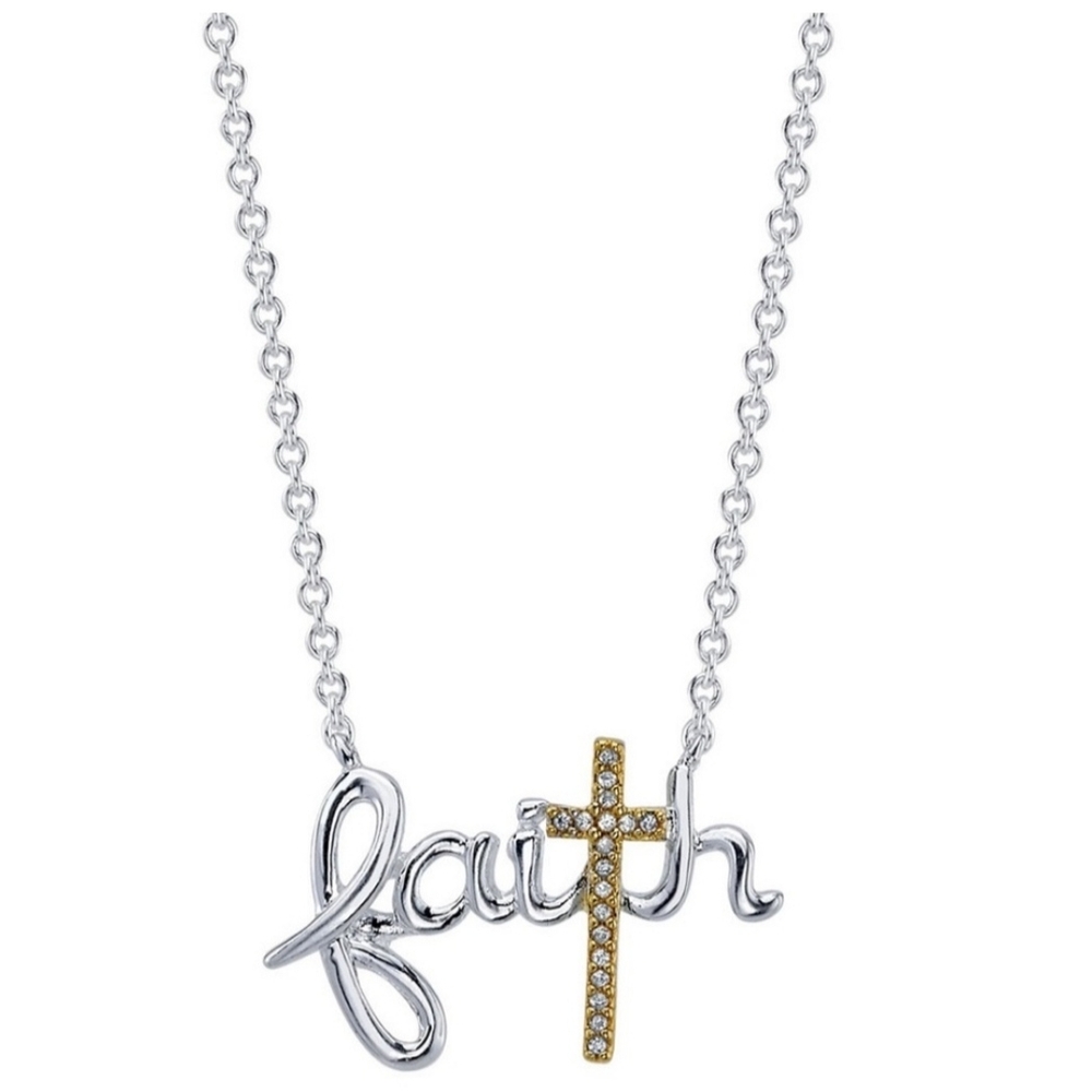 Silver and Gold Faith Necklace